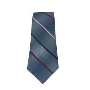 Vintage Sears The Men's Store Blue Stripe Men's Neck Tie Polyester Silk Blend 3"